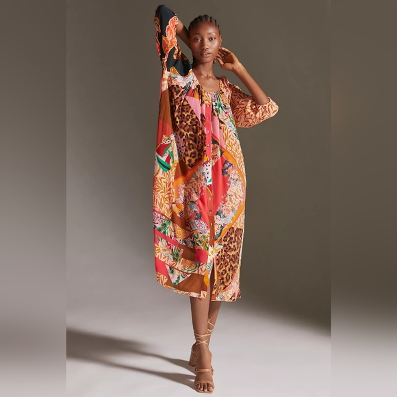 Anthropologie Geisha Designs Collage Midi Dress - Picture 3 of 6